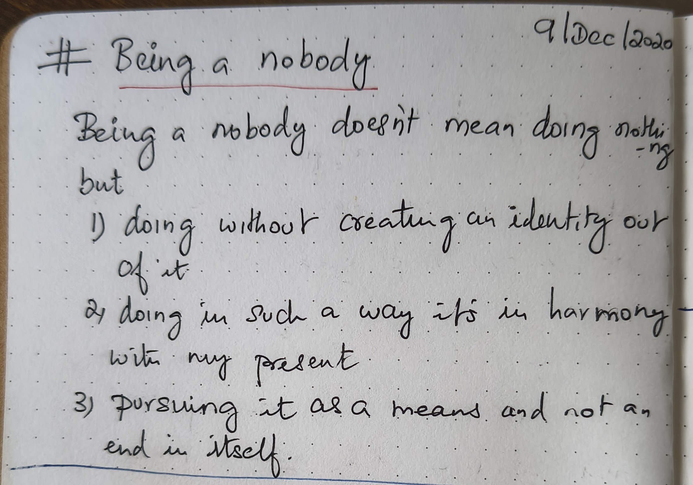 Being a nobody